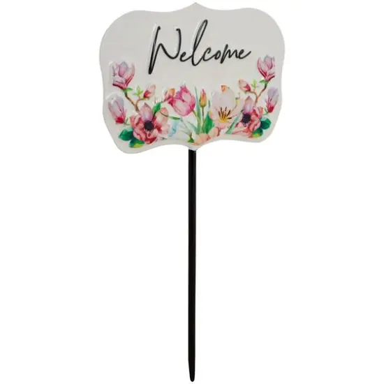 8" Floral Welcome Yard Metal Garden Stake {4}