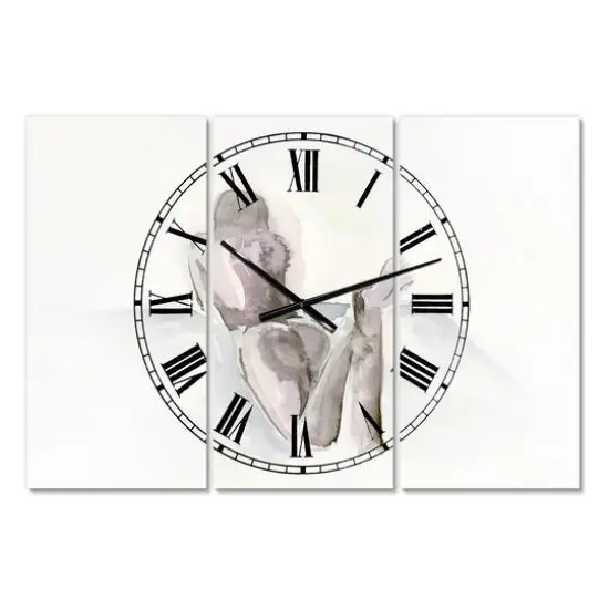 Designart 'Watercolour Nude 1 Oversized Traditional Multipanel Wall Clock {5}