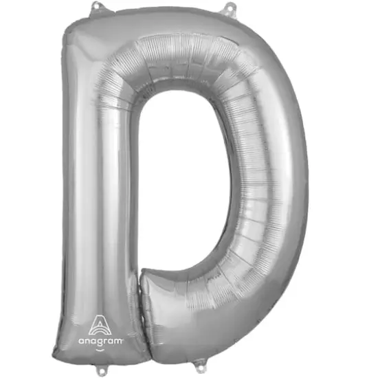 32" Silver Letter Foil Balloon D {1}