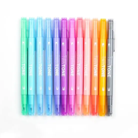 Tombow TwinTone Pastels Dual-Tip Marker Set {3}