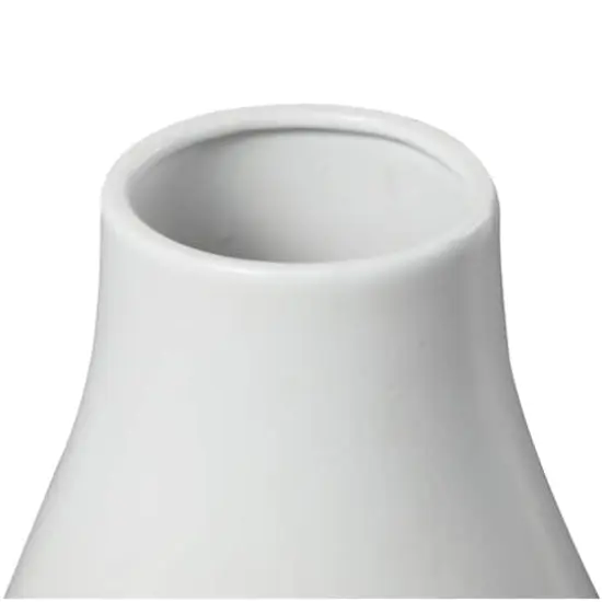 20" Modern Teardrop Ceramic Vase White {4}