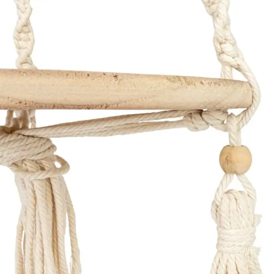 Hello Honey&reg; 5ft. Cotton Macrame Plant Hanger with Wood Base {10}