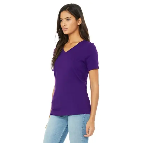 BELLA+CANVAS&reg; Women's Short Sleeve V-Neck T-Shirt Team Purple {4}