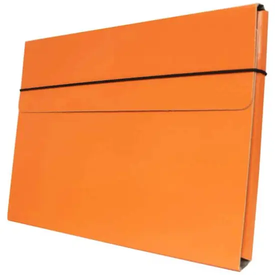JAM Paper Strong Thin Portfolio Carrying Case with Elastic Band Closure Orange {4}