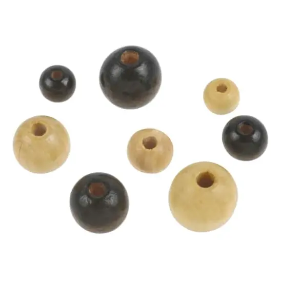 White & Brown Wood Mix Craft Beads by Bead Landing&trade; {4}