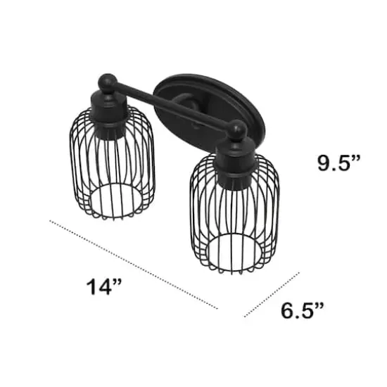Lalia Home Ironhouse 2 Light Industrial Cage Vanity {5}