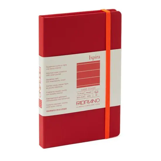 Fabriano&reg; Ispira Red Hard-Cover Lined Notebook {1}