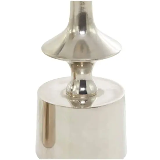 CosmoLiving by Cosmopolitan Silver Aluminum Pillar Candle Holder Set {4}