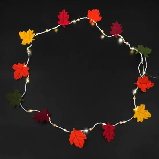 20ct. Warm White LED Felt Leaf String Lights by Ashland&reg; {3}