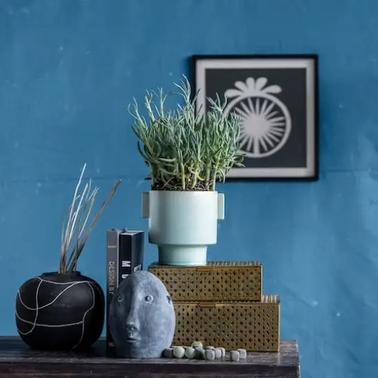 6.5" Black & White Terra Cotta Vase {5}