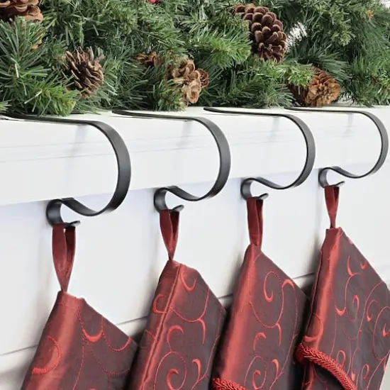 Original MantleClip&reg; Matte Black Stocking Holders, 4ct. {3}