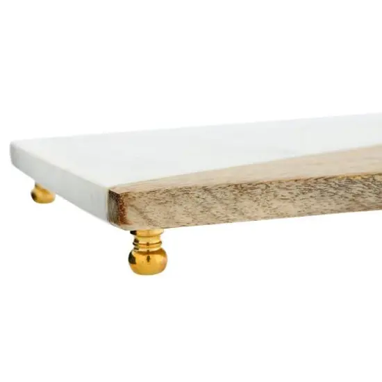 Hello Honey&reg; Mango Wood & Marble Serving Tray {7}
