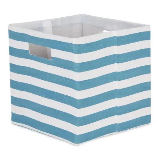 DII&reg; 11" Polyester Stripes Storage Cube Black {2}