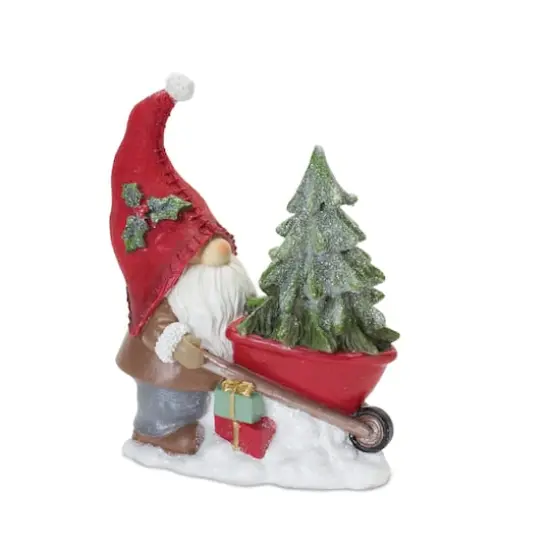 Gnome Figurine with Snowman and Pine Tree Set {3}