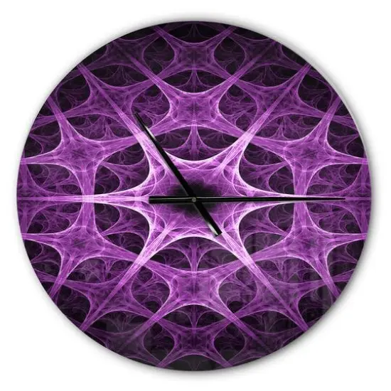 Designart 'Abstract Purple Thorn Flower Modern Wall Clock {1}