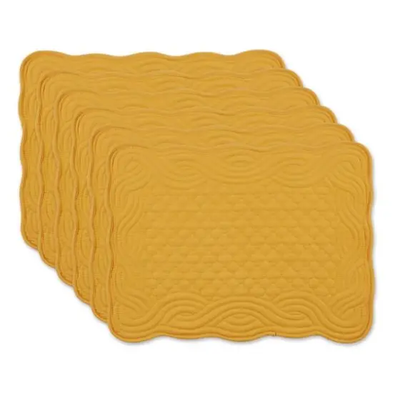 DII&reg; Quilted Farmhouse Placemats, 6ct. Honey Gold {1}