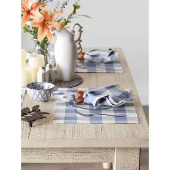 DII&reg; Buffalo Check Ribbed Placemat, 6ct. Stonewash Blue/White {7}