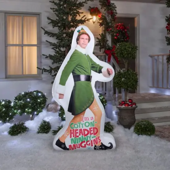 6ft. Airblown&reg; Inflatable Photorealistic Christmas Buddy the Elf Strolling {3}