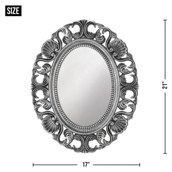 Silver Scallop Wall Mirror {3}