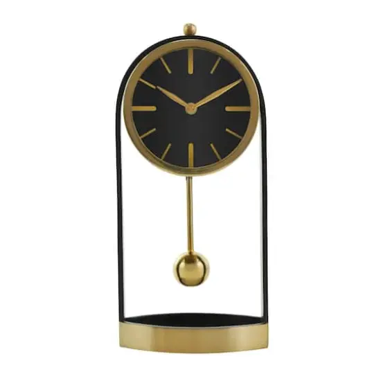 13" Gold Aluminum Tall Clock with Swinging Ball Pendulum {5}