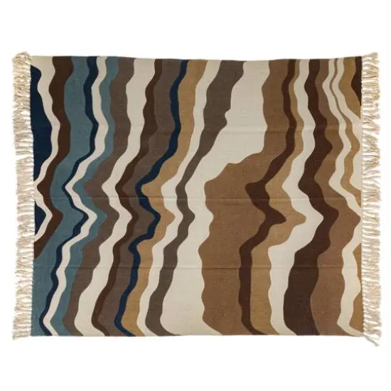 Hello Honey&reg; Multicolor Print & Fringe Recycled Cotton Throw Blanket {5}