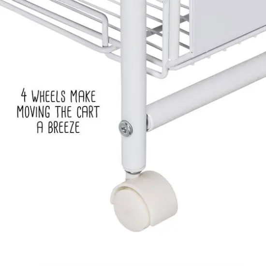 Honey Can Do White 4-Tier Slim Rolling Cart {4}