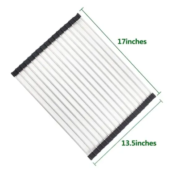 NEX&trade; Foldable Gray Silicone Over-the-Sink Dish Drying Rack {3}