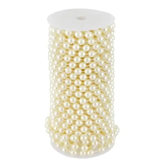 10mm Ivory Round Plastic Pearl Bead Garland, 50ft. by Bead Landing&trade; {3}
