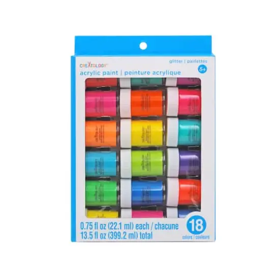 Bright Glitter 18 Color Acrylic Paint Set by Creatology&trade; {5}