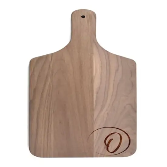 Circle Monogram Walnut Paddle Cutting Board O {1}