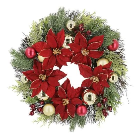 24" Poinsettia Wreath by Ashland&reg; {1}