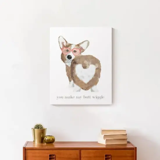 Corgi Wiggle Butt Canvas Wall Art {3}