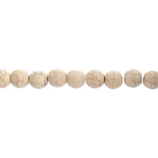 John Bead Earth's Jewels Natural Stone Round Beads, 8mm White Magnesite {1}