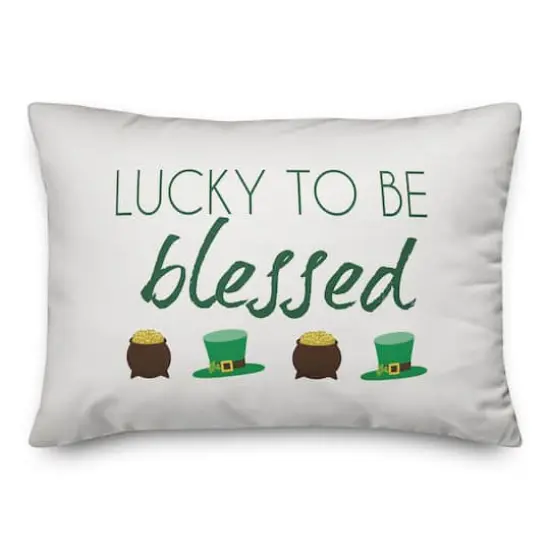 Lucky To Be Blessed 14" x 20" Throw Pillow {1}