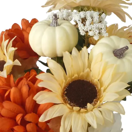 17" Sunflower & Mum Mixed Bush by Ashland&reg; Cream Orange and Yellow {3}