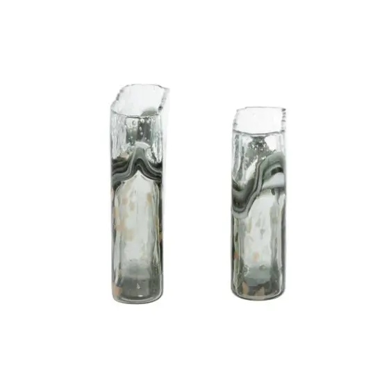 Gray Glass Contemporary Vase Set {4}