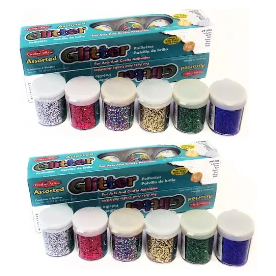 Charles Leonard Assorted Colors Glitter Shakers, 2 Packs of 12 {1}