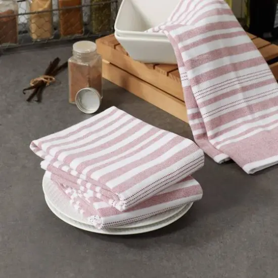 DII&reg; Barn Red Variegated Stripe Terry Dishtowels, 3ct. {7}