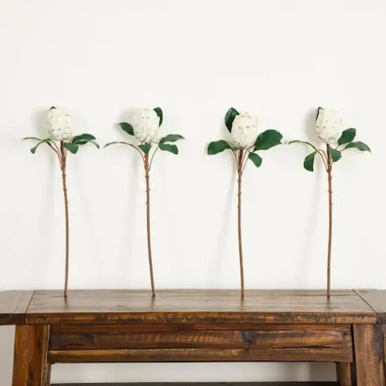 26in. Artificial King Protea Flower Stems - Set of 4 {11}