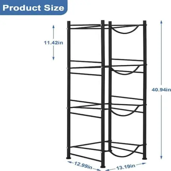 41" 5-Gallon Water Jug Holder Storage Rack Black {4}