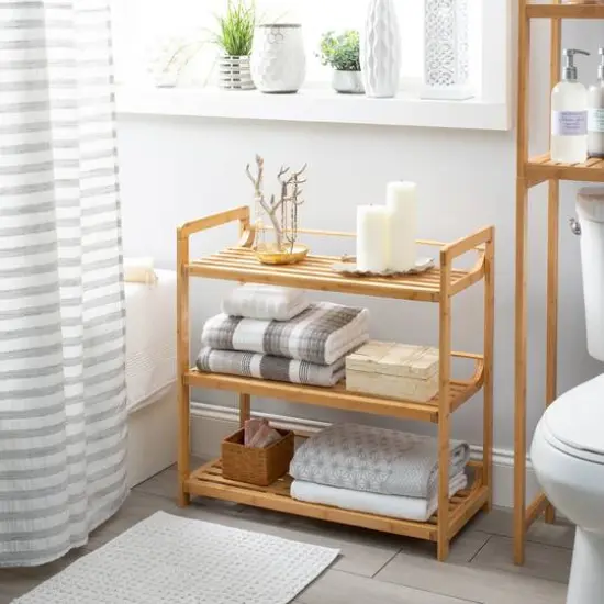 Organize It All Bamboo Double Wide 3-Tier Shelf  {8}