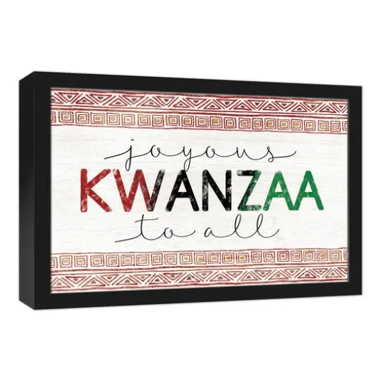 Joyous Kwanzaa To All Black Framed Canvas Art {3}
