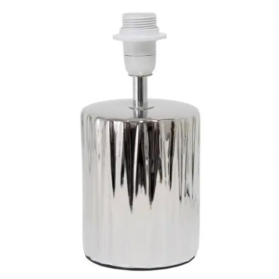 Simple Designs 11.5" Ruffled Metallic Chrome Capsule Table Lamp {8}