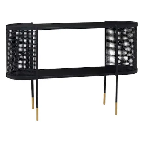 Black Contemporary Metal Console Table, 32" x 47" {1}