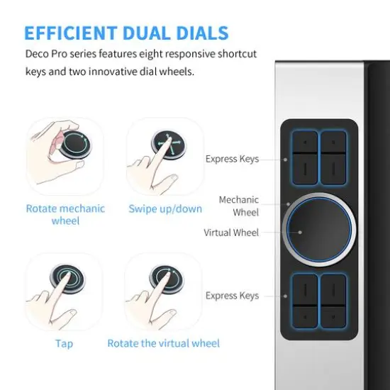 XPPen 9" x 5" Deco Pro SW Bluetooth Graphics Drawing Tablet {5}