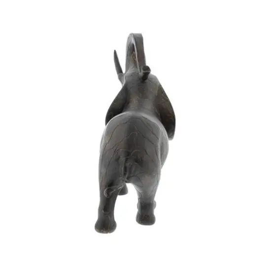 12" Gray Eclectic Elephant Sculpture {6}