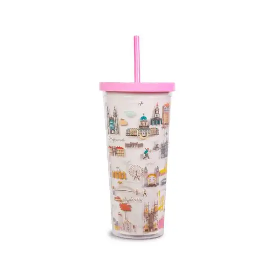 Steel Mill & Co. 24oz. Travel Icons Tumbler with Straw {1}