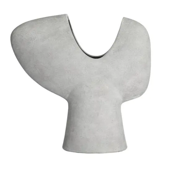 Hello Honey® 16" Modern Terra Cotta Abstract Vase Distressed Gray {7}