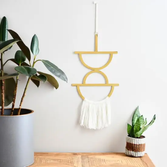 Hello Honey® Gold Geometric Metal Wall Hanging with Tassel {3}