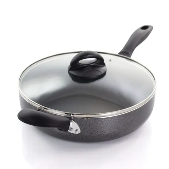 Oster Clairborne 10.25" Charcoal Gray Aluminum Saut&eacute; Pan with Lid {4}